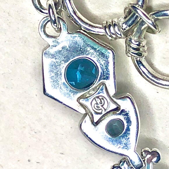 FACETED BLUE TOPAZ Sterling Silver Toggle Bracelet - Picture 2 of 12